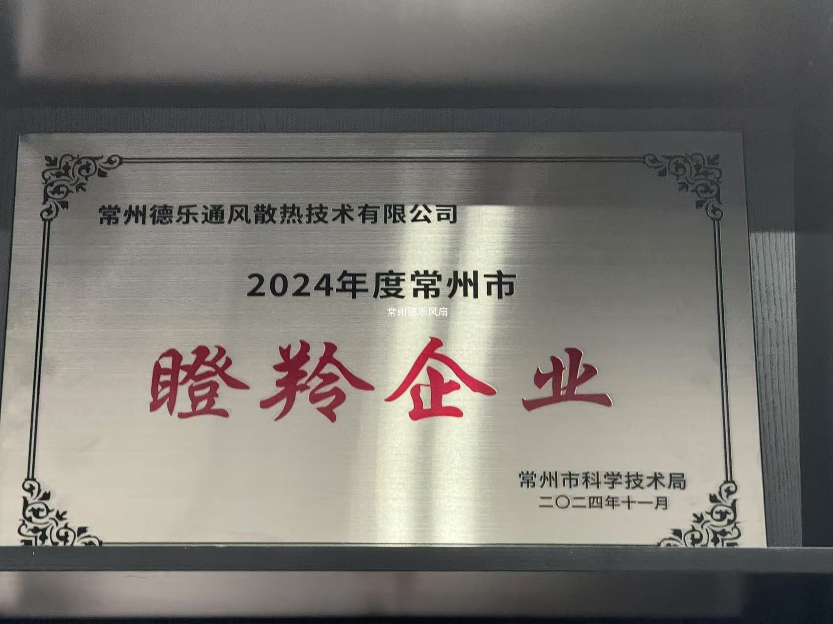 瞪羚企業(yè)榮譽(yù)證書(shū)